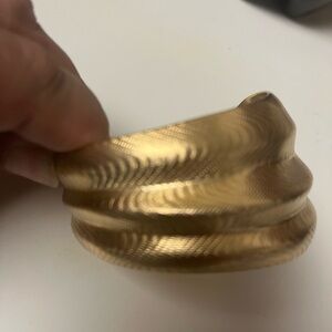 Gold Textured Statement Cuff Bracelet | Bold Metal Bangle